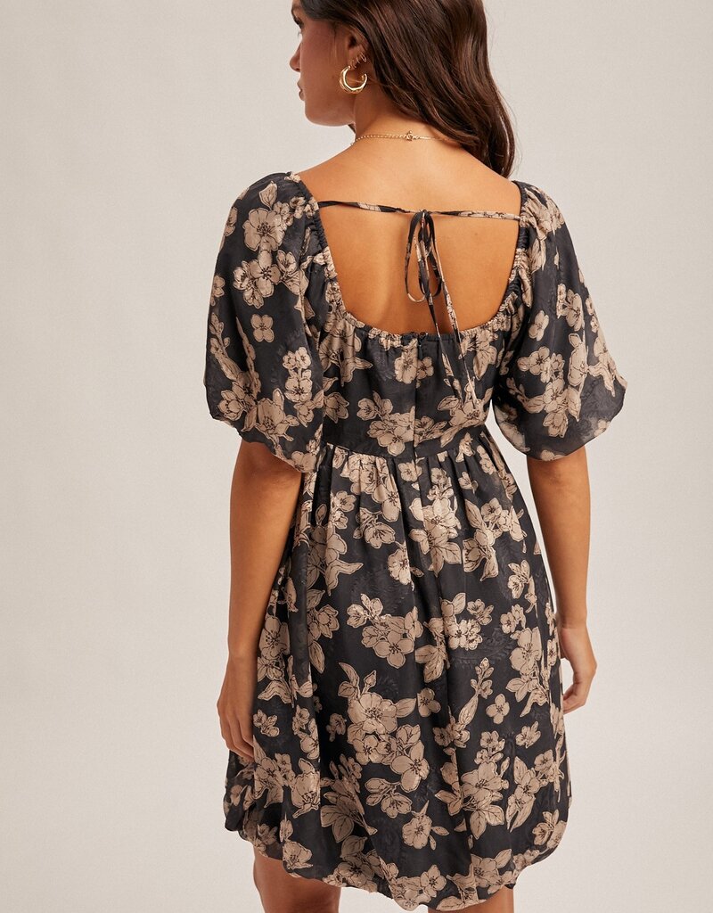 509 Broadway Jacquard Floral Print Bubble Dress