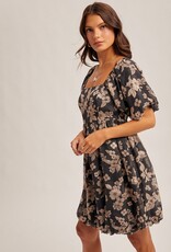 509 Broadway Jacquard Floral Print Bubble Dress
