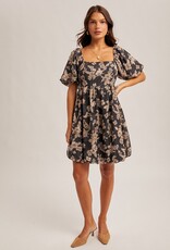 509 Broadway Jacquard Floral Print Bubble Dress