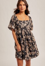 509 Broadway Jacquard Floral Print Bubble Dress