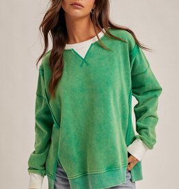 509 Broadway Color Block Snow Sweatshirt
