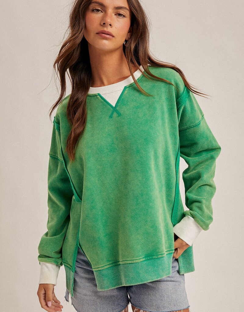 509 Broadway Color Block Snow Sweatshirt