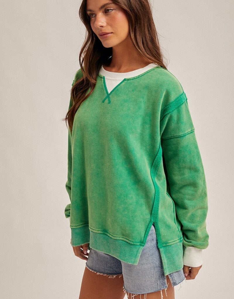509 Broadway Color Block Snow Sweatshirt