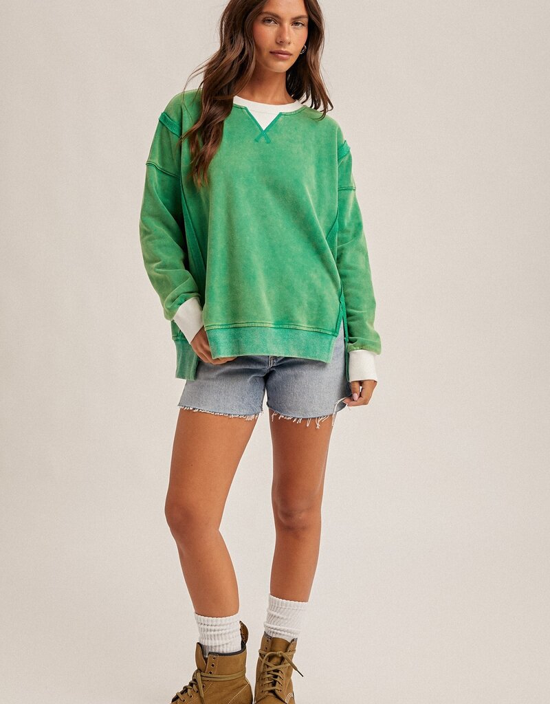 509 Broadway Color Block Snow Sweatshirt