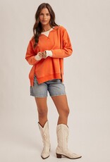 509 Broadway Color Block Snow Sweatshirt