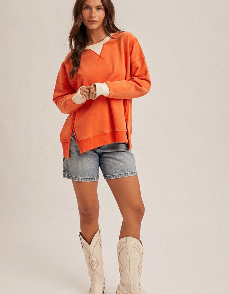 509 Broadway Color Block Snow Sweatshirt