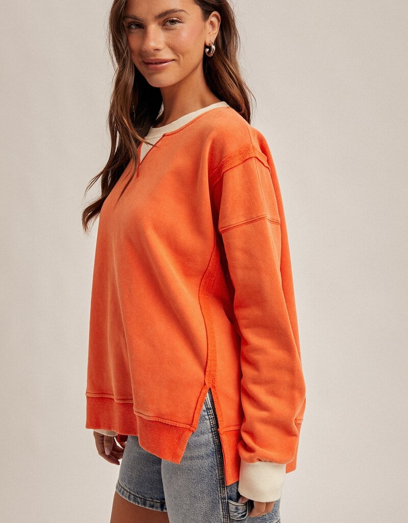 509 Broadway Color Block Snow Sweatshirt