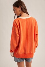 509 Broadway Color Block Snow Sweatshirt