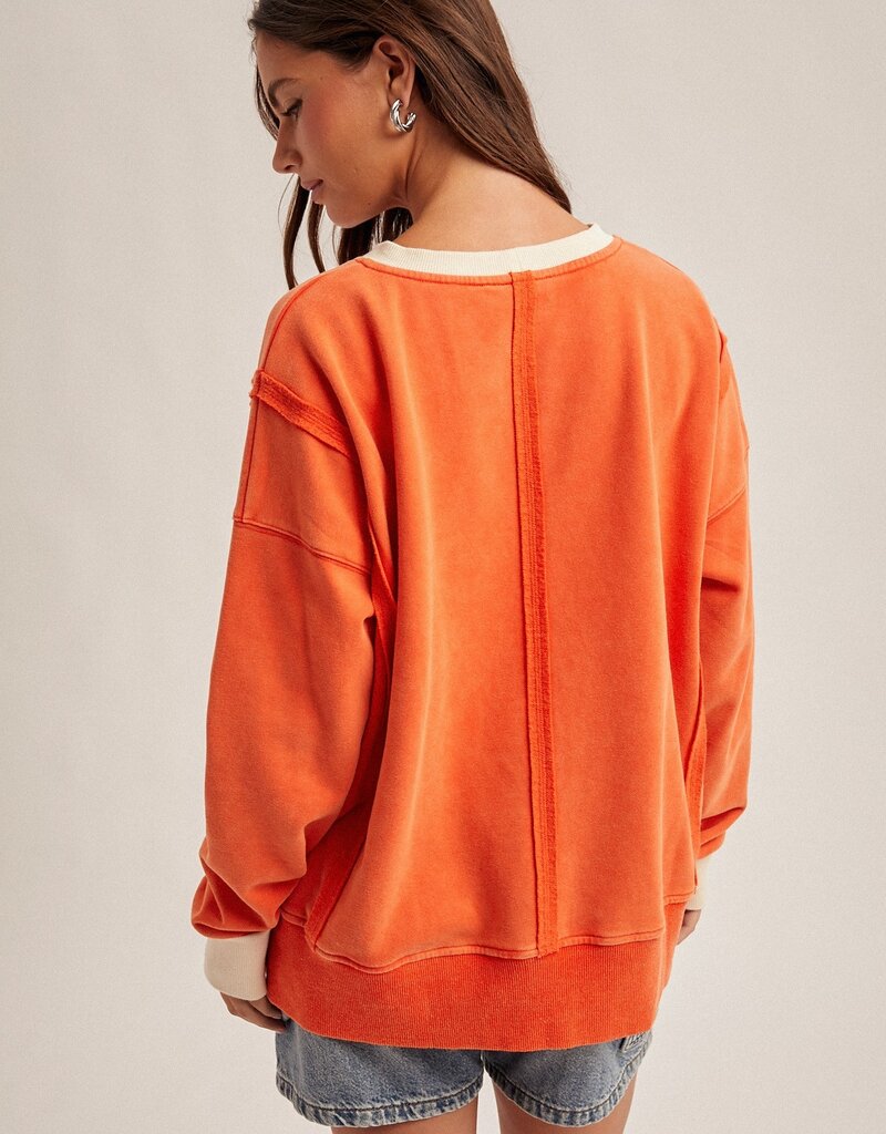 509 Broadway Color Block Snow Sweatshirt