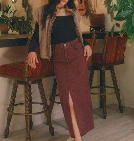 509 Broadway Elastic Waist Twill Skirt