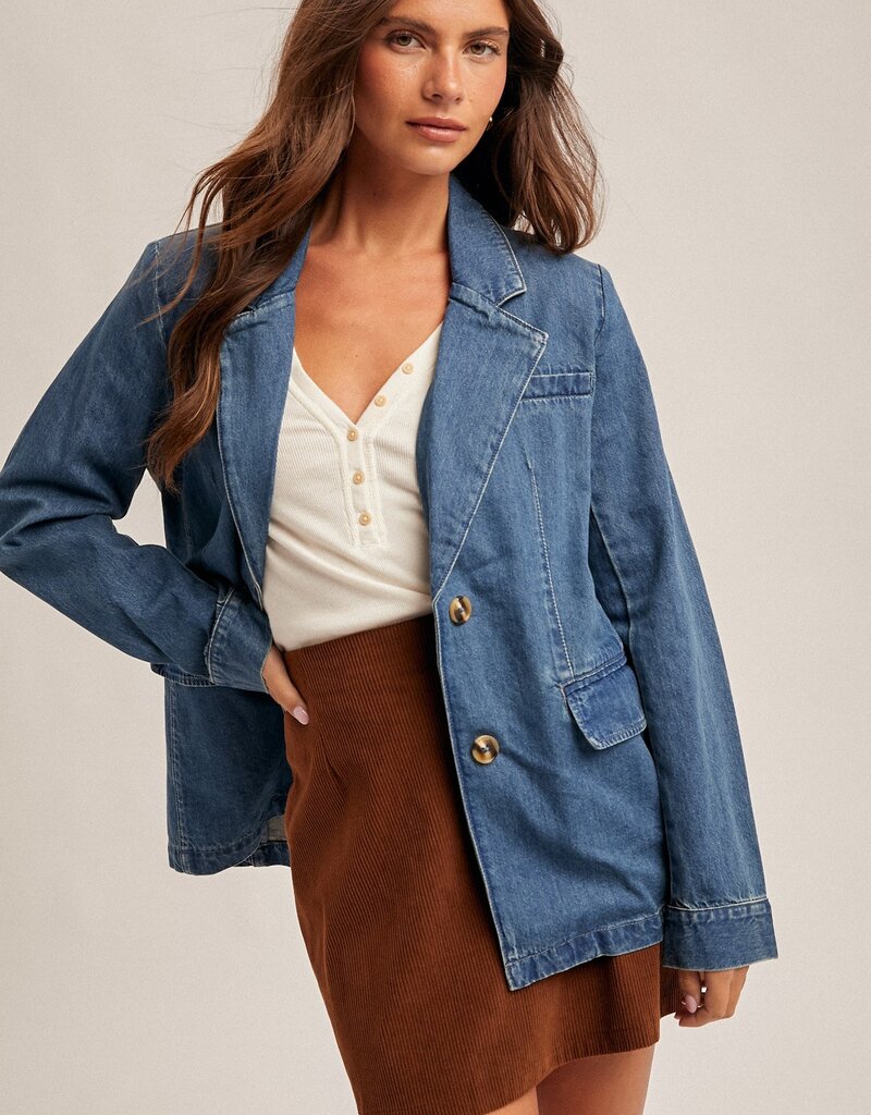 509 Broadway Denim Blazer Jacket
