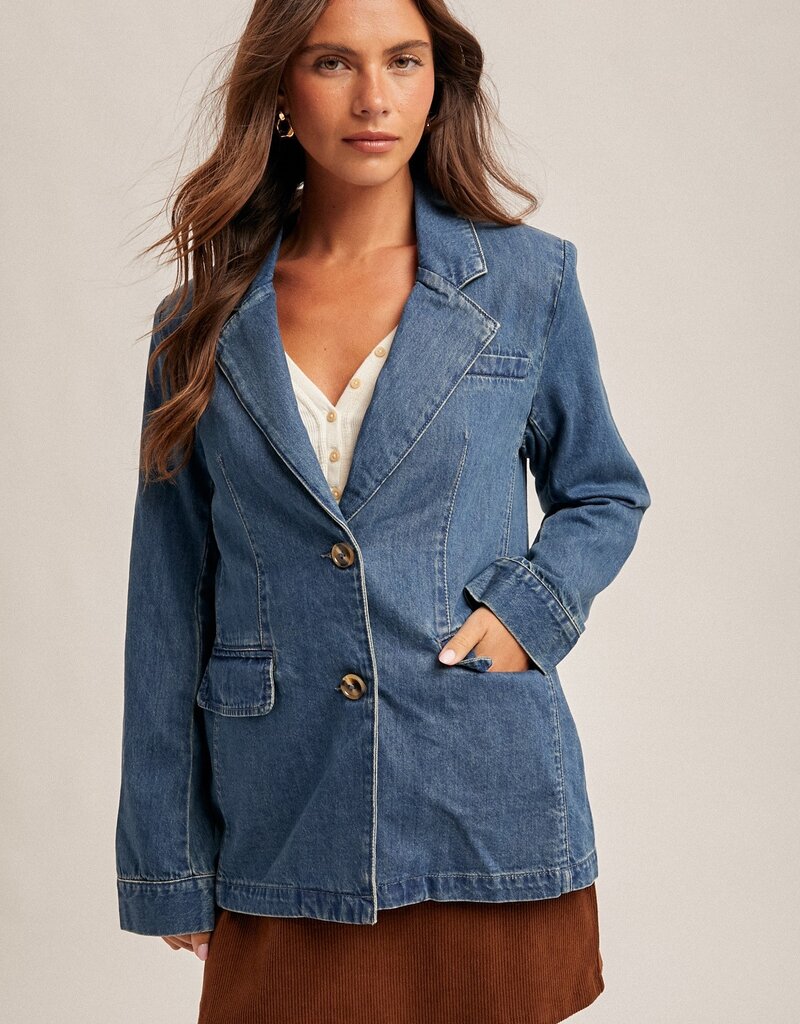 509 Broadway Denim Blazer Jacket