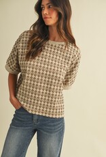 509 Broadway Jacquard Dolman Sleeve Knit Top