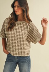 509 Broadway Jacquard Dolman Sleeve Knit Top
