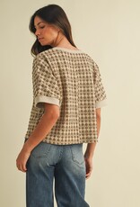 509 Broadway Jacquard Dolman Sleeve Knit Top