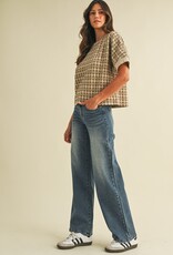 509 Broadway Jacquard Dolman Sleeve Knit Top