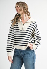 509 Broadway Pointelle Stripe Sweater