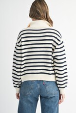 509 Broadway Pointelle Stripe Sweater
