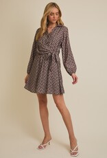 509 Broadway Collared LS Waist Mini Dress