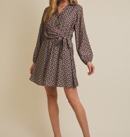 509 Broadway Collared LS Waist Mini Dress