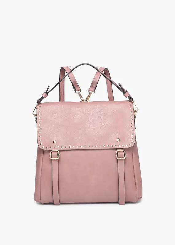 509 Broadway Indigo Backpack w/ Studded Details