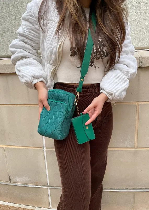 509 Broadway Parker Quilted Crossbody w/ Pouch