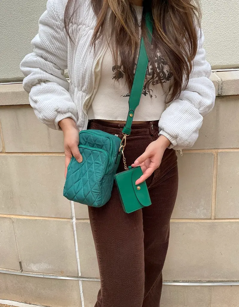 509 Broadway Parker Quilted Crossbody w/ Pouch