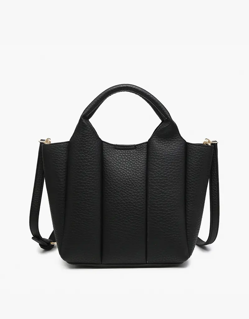509 Broadway Maddox Paneled Satchel w/ Long Strap