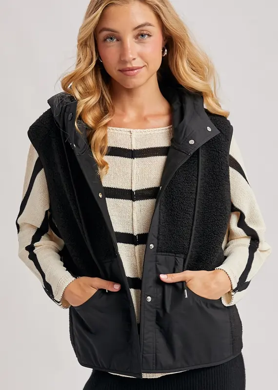 509 Broadway Sherpa Hooded Vest