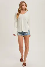 509 Broadway Loose V-Neck Sweater Pullover