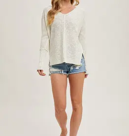 509 Broadway Loose V-Neck Sweater Pullover