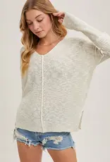 509 Broadway Loose V-Neck Sweater Pullover