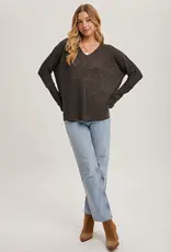 509 Broadway Loose V-Neck Sweater Pullover