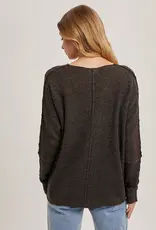 509 Broadway Loose V-Neck Sweater Pullover