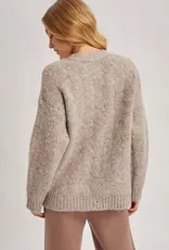 509 Broadway Button Down Fuzzy Heathered Cardigan