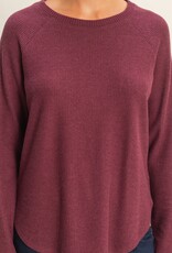 509 Broadway Brushed Waffle Raglan Top