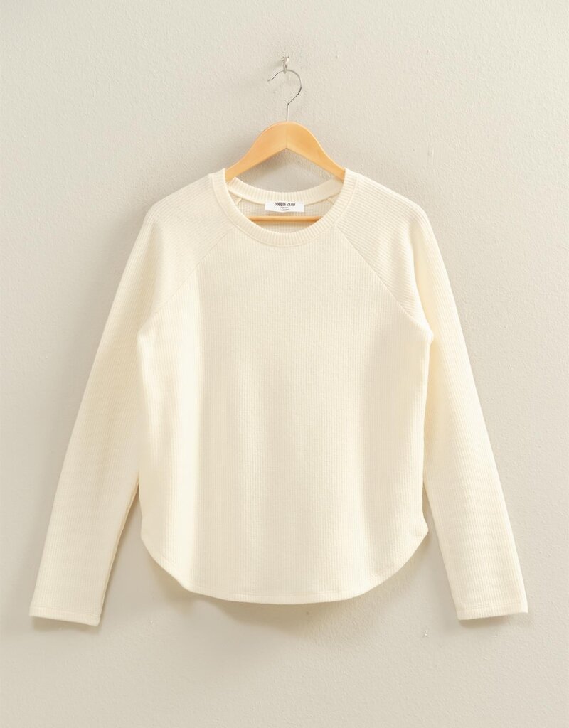 509 Broadway Brushed Waffle Raglan Top