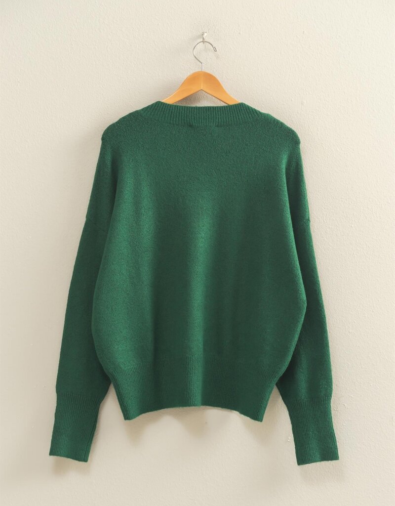 509 Broadway Relaxed Fit V-Neck Sweater