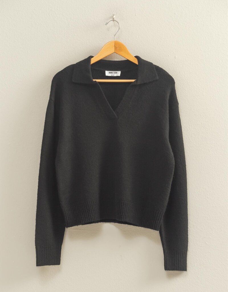 509 Broadway Collared V- Neck Sweater