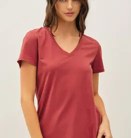 509 Broadway Jersey V-Neck Top