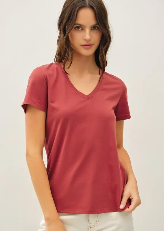 509 Broadway Jersey V-Neck Top