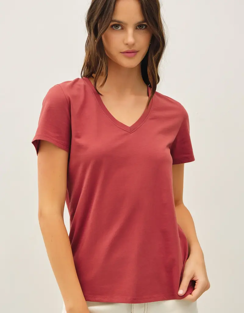 509 Broadway Jersey V-Neck Top