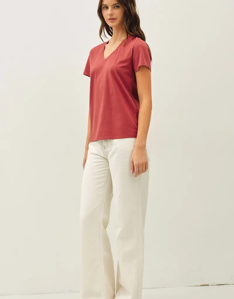 509 Broadway Jersey V-Neck Top