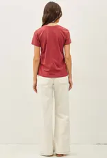 509 Broadway Jersey V-Neck Top