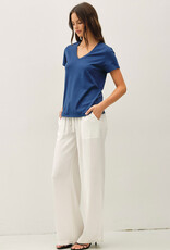 509 Broadway Jersey V-Neck Top