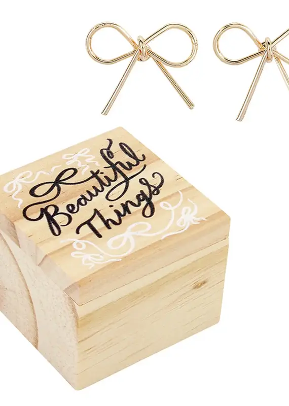 509 Broadway Bow Treasure Box Earrings
