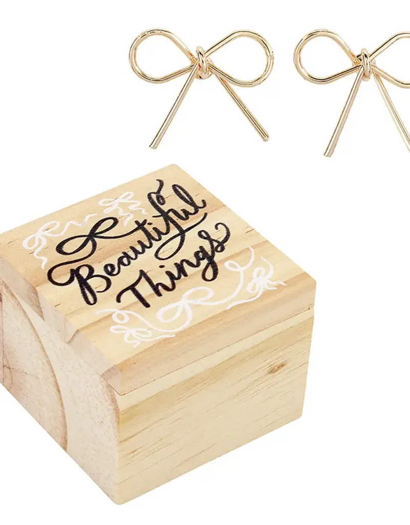 509 Broadway Bow Treasure Box Earrings