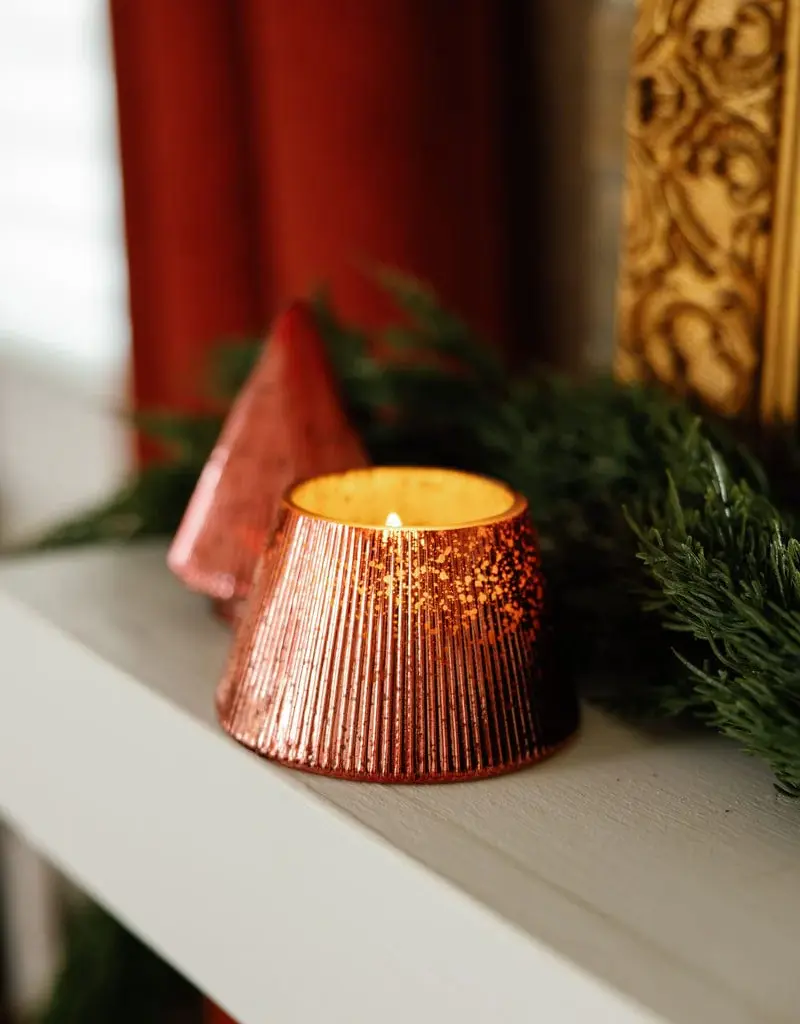 509 Broadway Ribbed Mercury Tacked Tree Candle