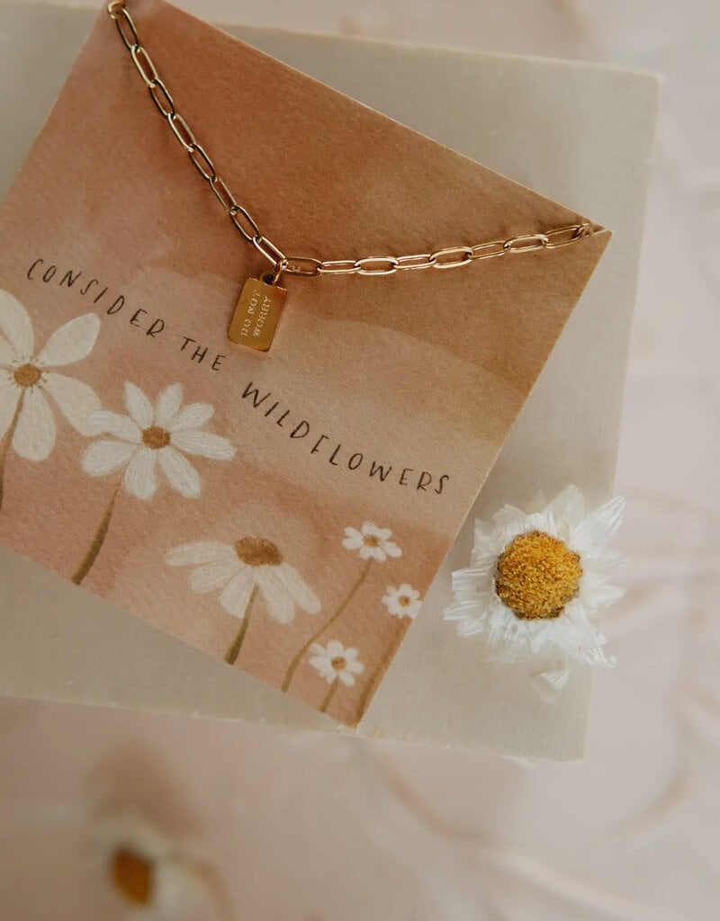 Dear Heart Do Not Worry Mini Tag Necklace