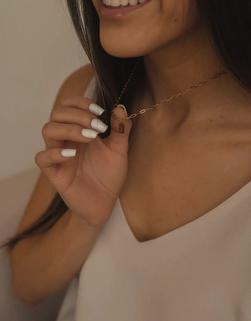 Dear Heart Do Not Worry Mini Tag Necklace